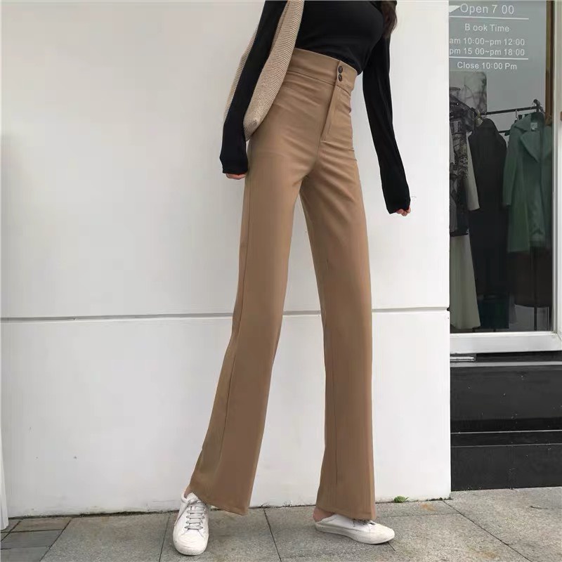 Quần tây nữ công sở lưng cao ống loe đi học bigsize VAVASA QT05