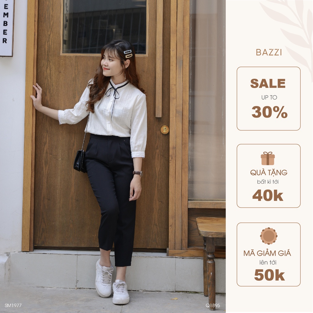 Quần âu nữ, quần baggy nữ  Bazzi cao cấp đứng form chống nhăn không bai xù - ẢNH THẬT
