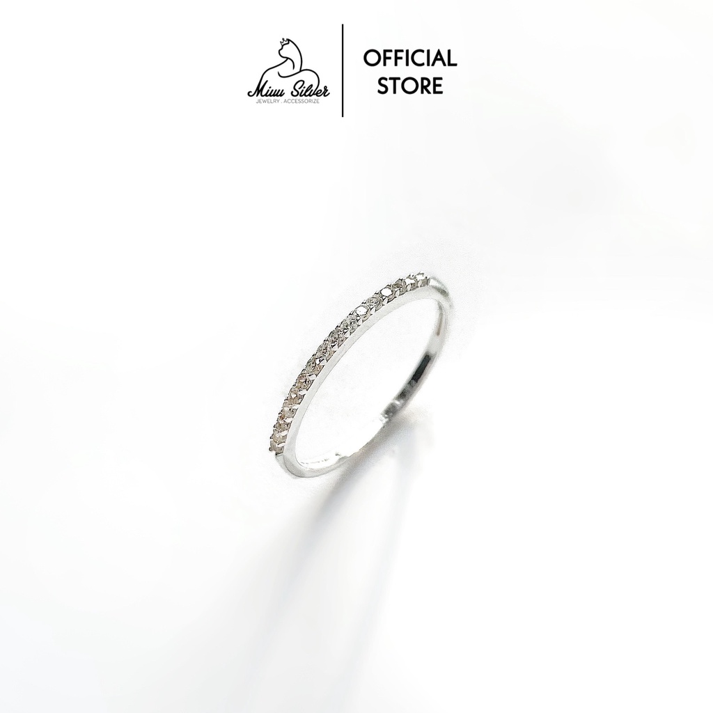 Nhẫn bạc 925 Miuu Silver, nhẫn nữ đính đá đẹp, đơn giản Sparking Line