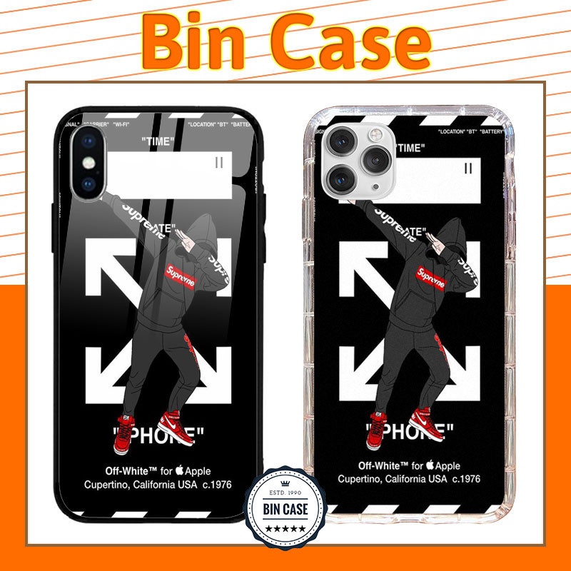 🔥Ốp lưng hàng độc Off White Supreme 🔥kết hợp dab man iphone 13 12 11 Pro Max 6s 6 7 8 Plus X Xr Xs Max BRAND012
