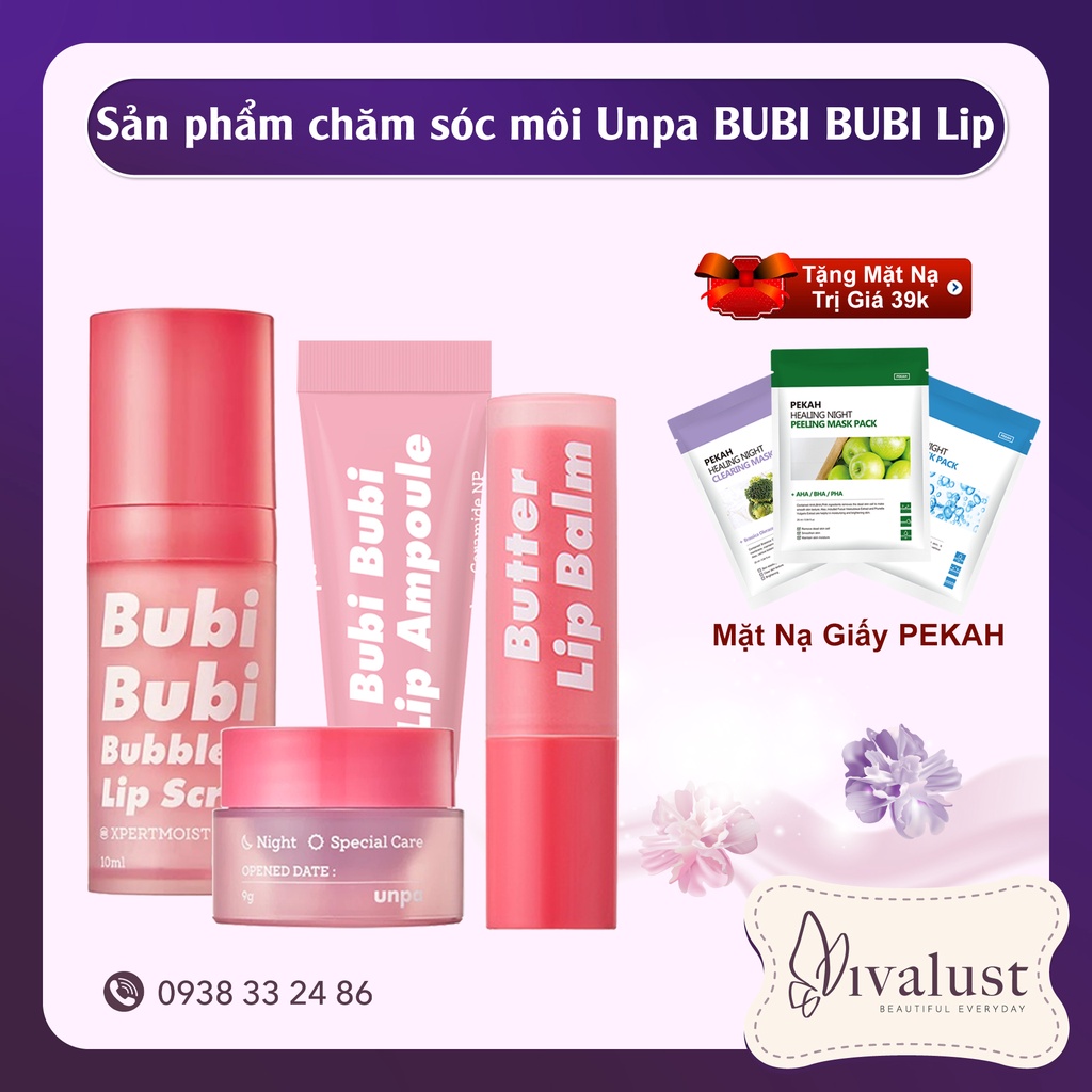 Tấy Tế Bào Chết Môi Sủi Bọt Unpa BUBI BUBI Bubble Lip Scrub