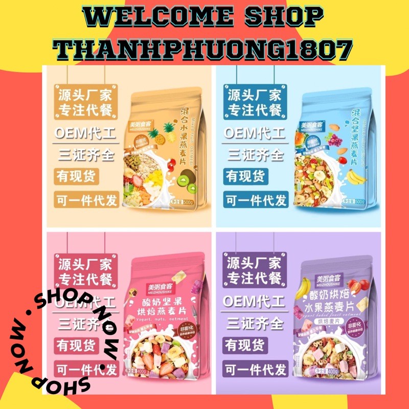 SẴN HCM NGŨ CỐC YẾN MẠCH MIX TRÁI CÂY HẠT GIẢM CÂN TĂNG CÂN TÚI YOGURT
