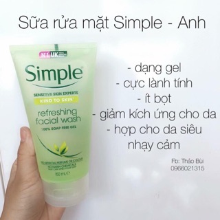 sữa rửa mặt simple