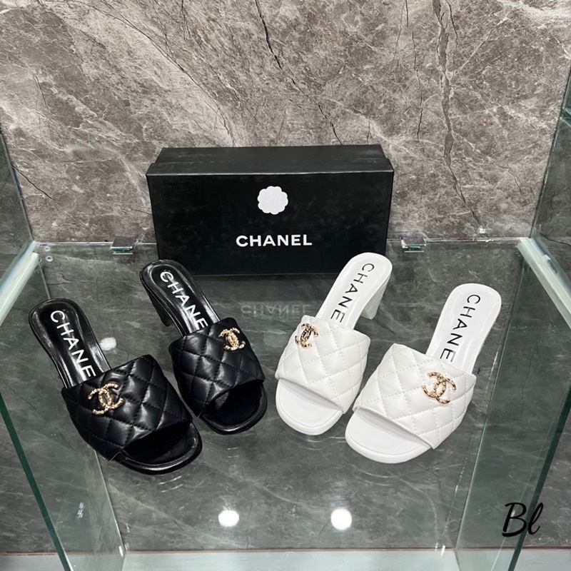 Guốc Chanel 2 Màu Trắng Đen Full Size 35-39