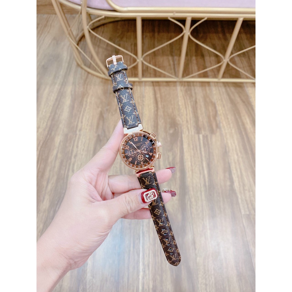 Đồng hồ nữ Louis Vuitton cao cấp - mặt xoay - chống nước