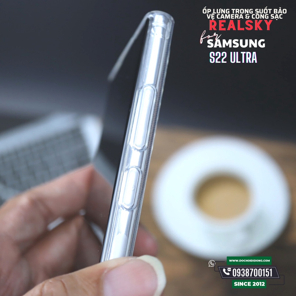 Ốp lưng Samsung S22 Ultra Realsky Dẻo Trong