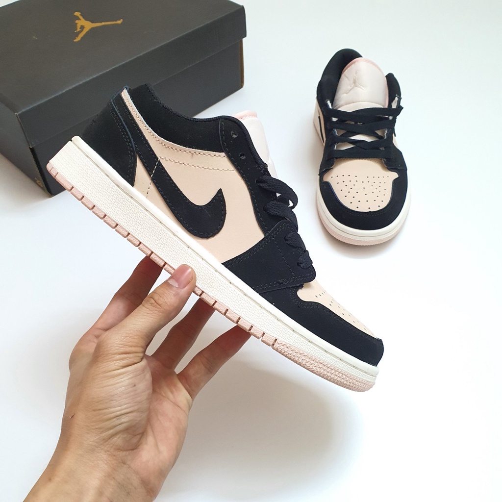 Giày Sneaker Jordan 1 Low Guava Ice Cao Cấp Fullbox, Giày thể thao nữ jordan cổ thấp đen hồng cute cực kì dễ phối đồ