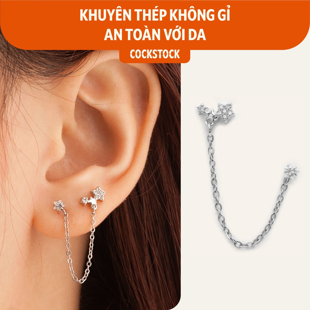 Khuyên tai xích Star and Meteor CockStock