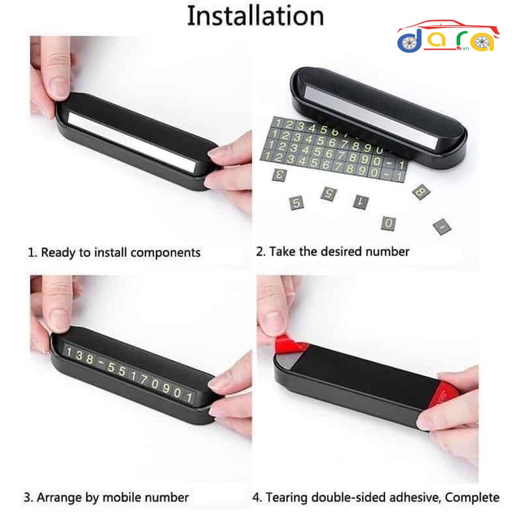 Bảng gắn số điện thoại trên taplo ô tô, có phản quang | BigBuy360 - bigbuy360.vn