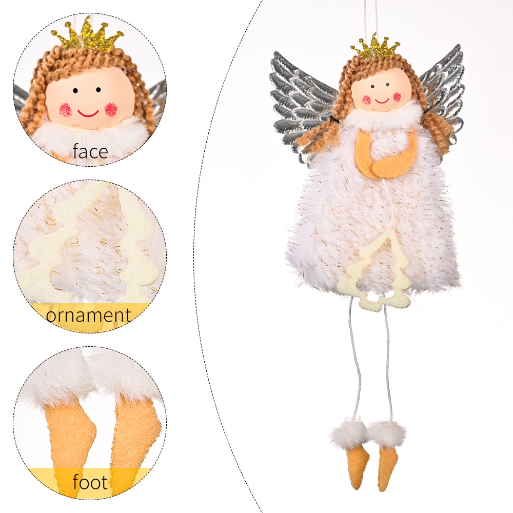 Búp bê nhồi bông hình thiên thần treo cây thông trang trí dịp giáng sinh