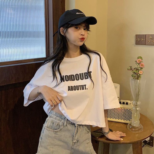 ÁO Thun Nữ Croptop  FREESHIPÁo Thun Croptop Nữ In Chữ NOB - NOUBI - Siêu Cute - Năng Động  TTA209