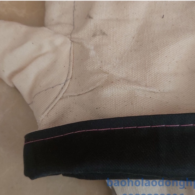 Găng Tay Bảo Hộ Lao Động Vải Bạt Trắng Dày Vải Cotton Có Độ Bền Cao