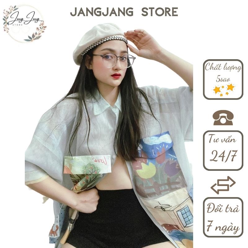 Kính Nữ Gọng Tròn Ombre Hàn Quốc JANGJANG Chất Liệu Nhựa Acetate Cốt Kim Loại Hai Màu Siêu Bền Nhẹ Freesize Trẻ Trung