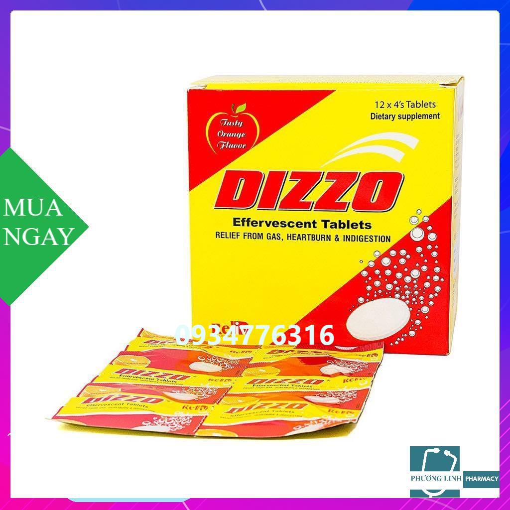 Viên sủi Dizzo chống đầy hơi và ợ hơi do rối loạn tiêu hóa, hộp 48 viên