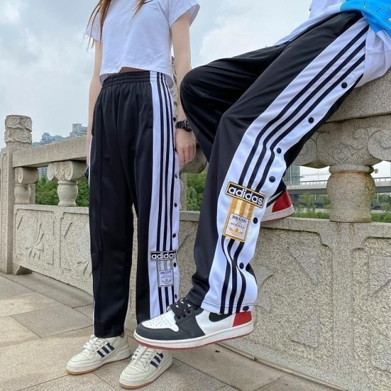 Adidas Men's and Women's Retro Button Casual Pants Sports Button Pants Straight Pants | BigBuy360 - bigbuy360.vn
