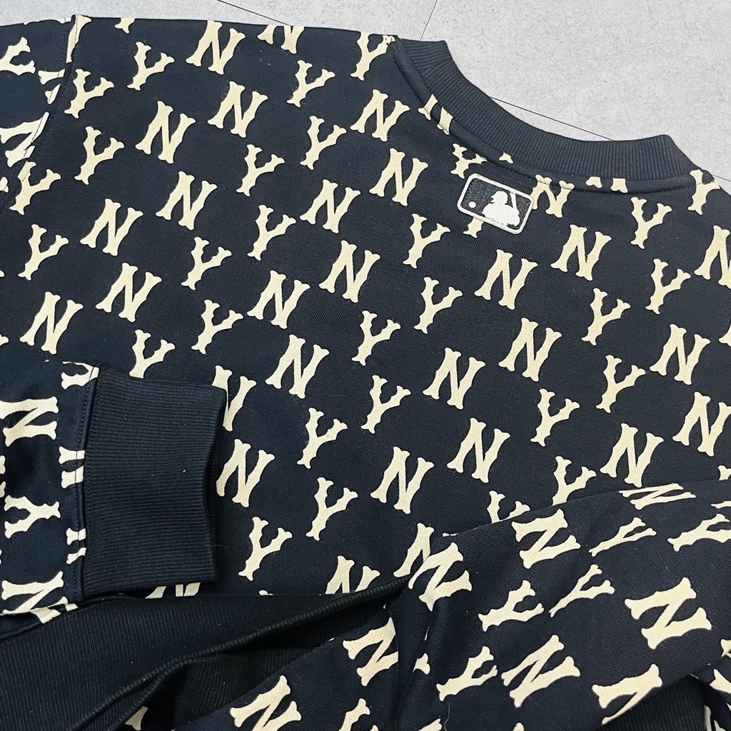 Áo sweater MLB logo NY đen