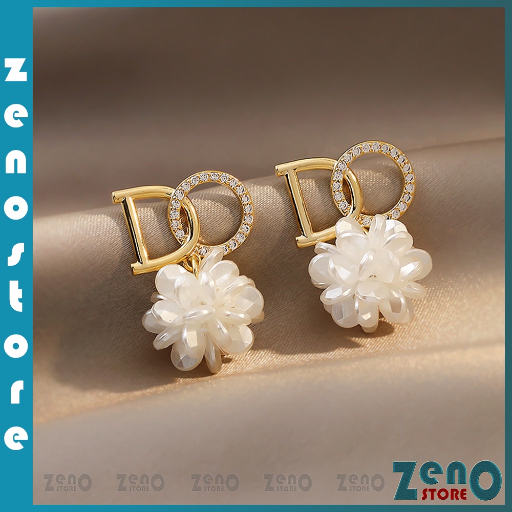 Khuyên tai DO bạc Ý KT06, bông hoa sang trọng