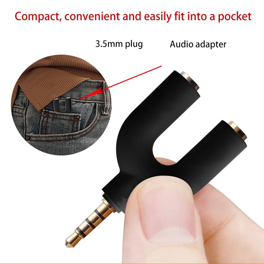 3.5mm Jack Audio Microphone Headset Adapter Mini For Laptop Mobile Phone