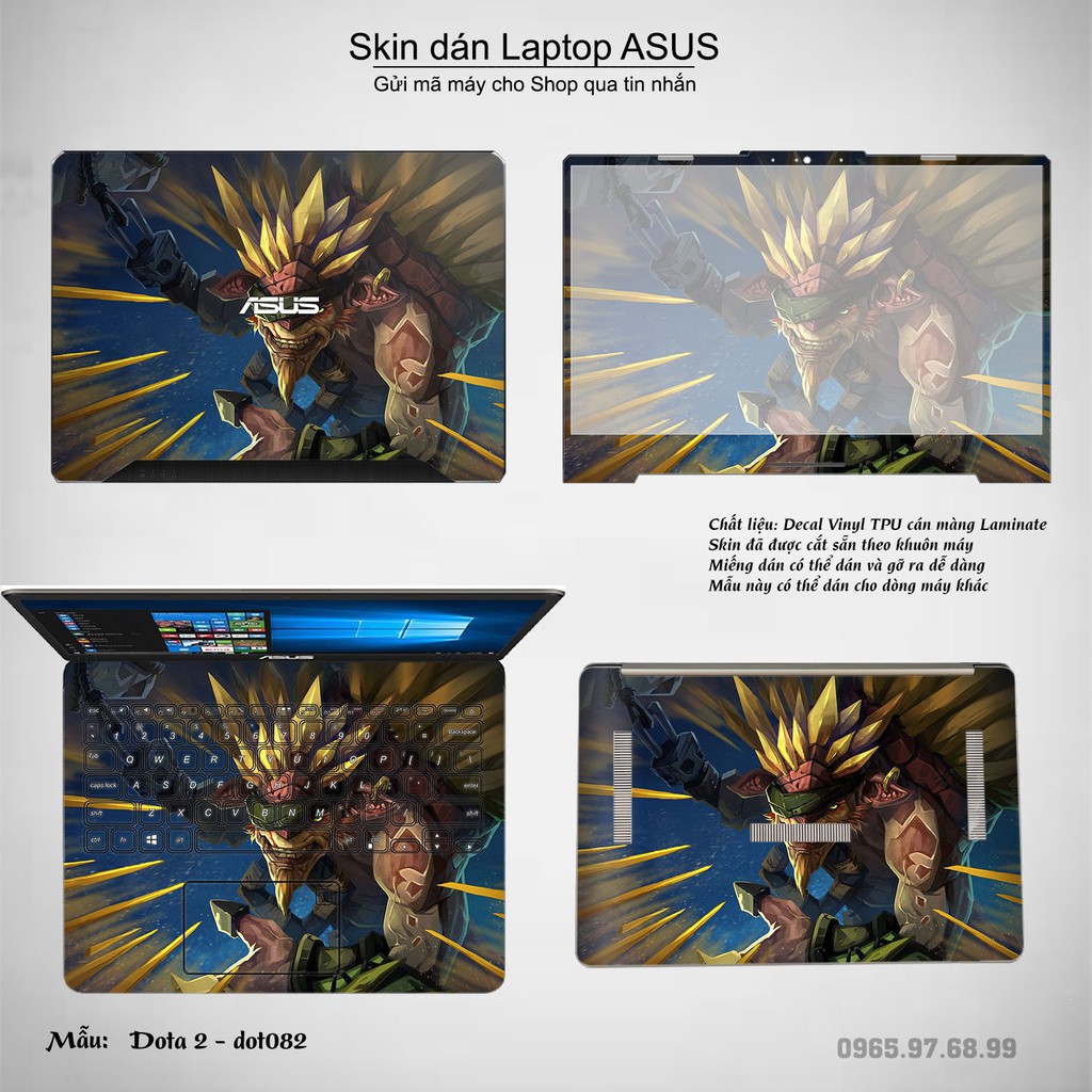 Skin dán Laptop Asus in hình Dota 2 nhiều mẫu 14 (inbox mã máy cho Shop)