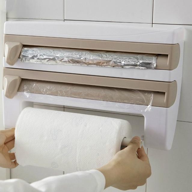 Giá Đỡ Cuộn Giấy Vệ Sinh 4 Trong 1 Màu Xám | BigBuy360 - bigbuy360.vn