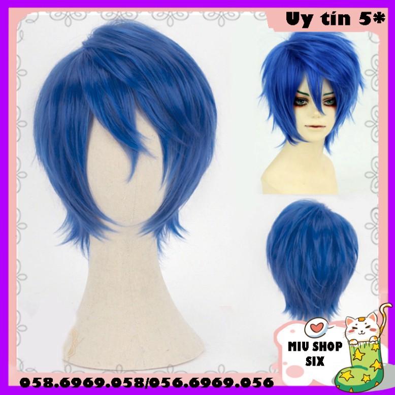 [sẵn] Wig/tóc giả cosplay Jellal - Fairy tail (cơ bản nam xù xanh dương) tại MIU SHOP 06