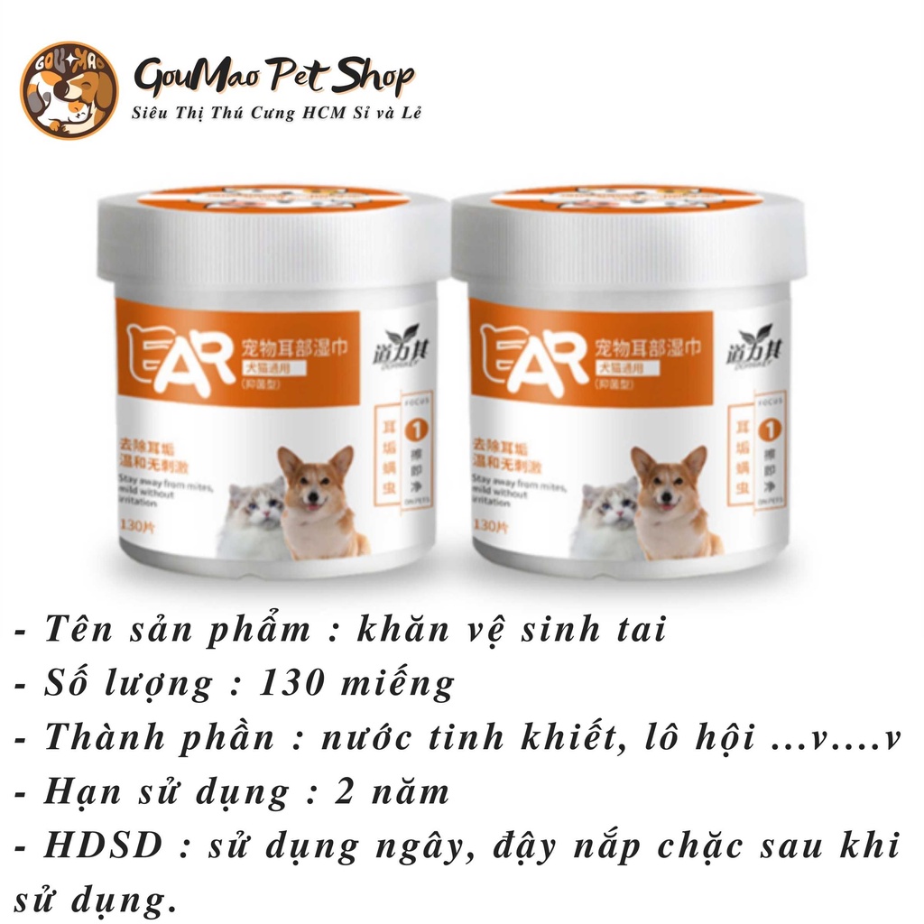 KHĂN ƯỚT LAU MẮT &amp; TAI CHO CHÓ MÈO DAOLIQI (MẪU MỚI) - GOUMAO PET SHOP