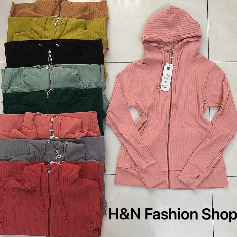 Áo Khoác Chống Nắng Nữ Vải Thun Gân Cao Cấp 6 Túi Mềm Mịn Mát H&amp;N Fashion Shop