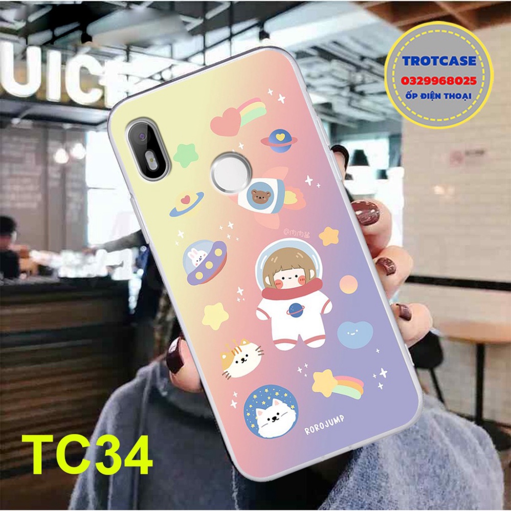 Ốp lưng Vsmart Live/Joy1/Joy 1 Plus/Joy 2 Plus/Active 1/Active 3/Joy 3 dẻo trong in hình - Cô bé và gấu xinh