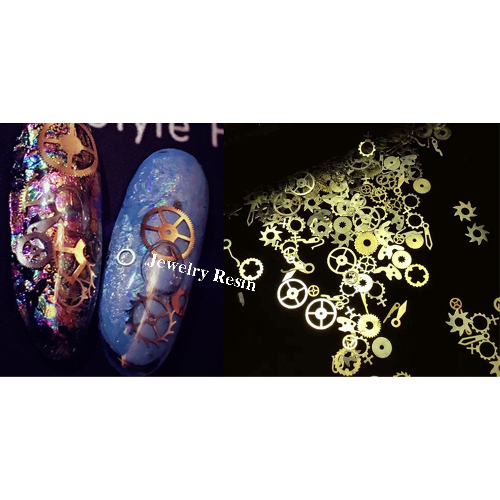 Kim Loại Hình Trang Trí Epoxy Resin, Trang Trí Nail