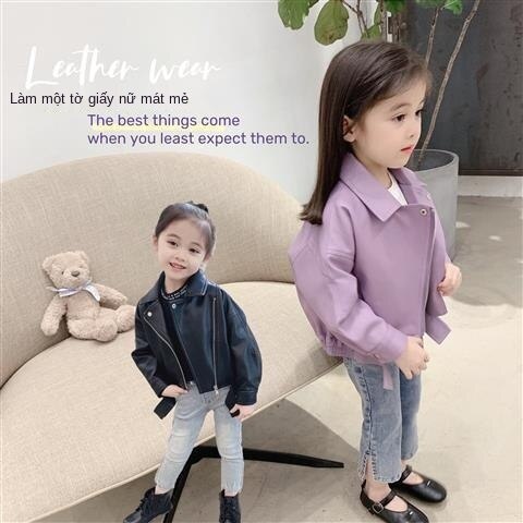 Áo Khoác Da Thời Trang Thu Đông Phong Cách Hàn Quốc 2021 Cho Bé Gái