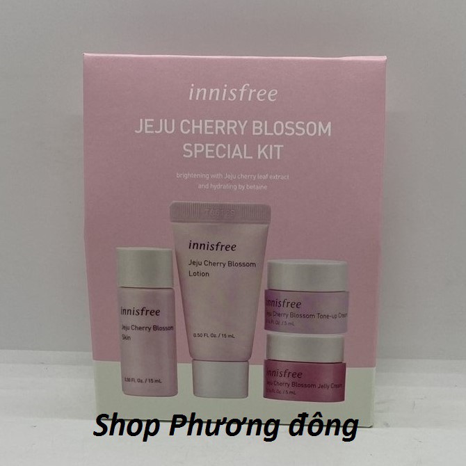 Bộ Kit 4 món dưỡng ẩm trắng da mini Innisfree Jeju Cherry Blossom Special