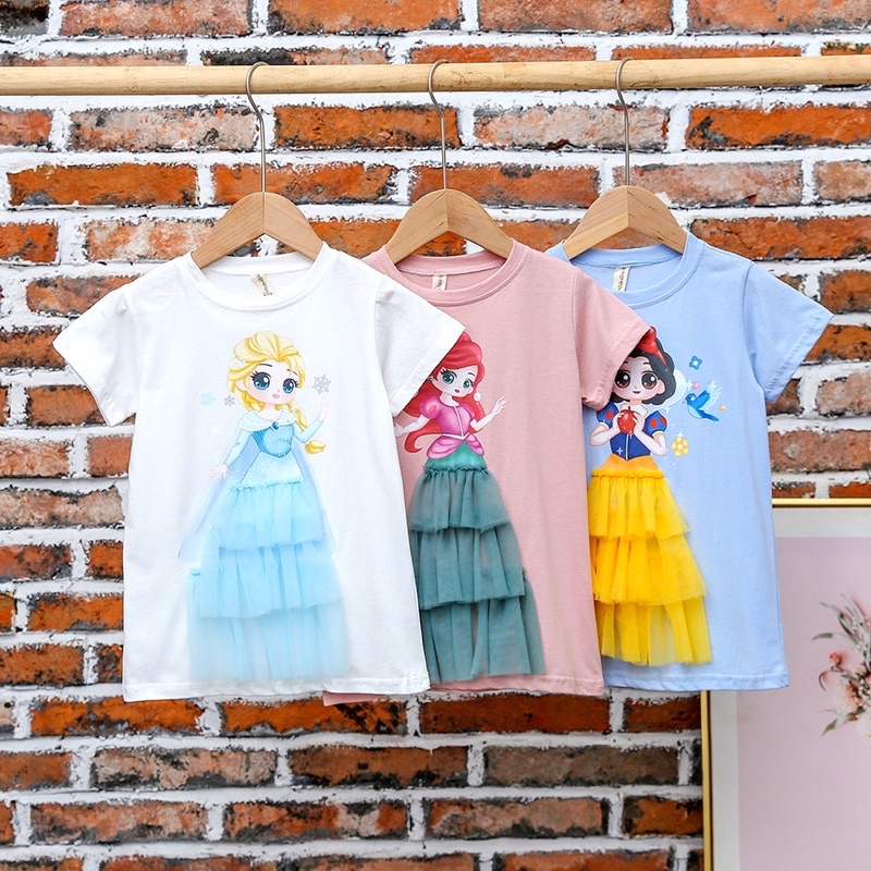 Váy đầm bé gái hình công chúa dễ thương chất cotton mềm mịn mùa hè Sunkid VC nhiều mẫu