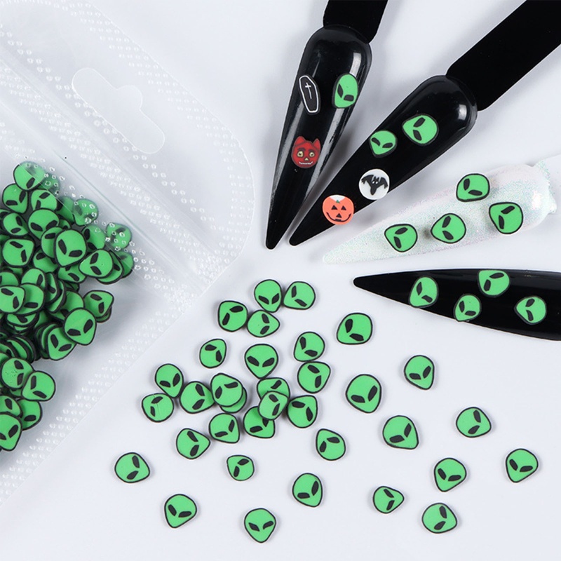 Miếng Dán Trang Trí Móng Tay Hình Người Ngoài Hành Tinh Dễ Thương DIY