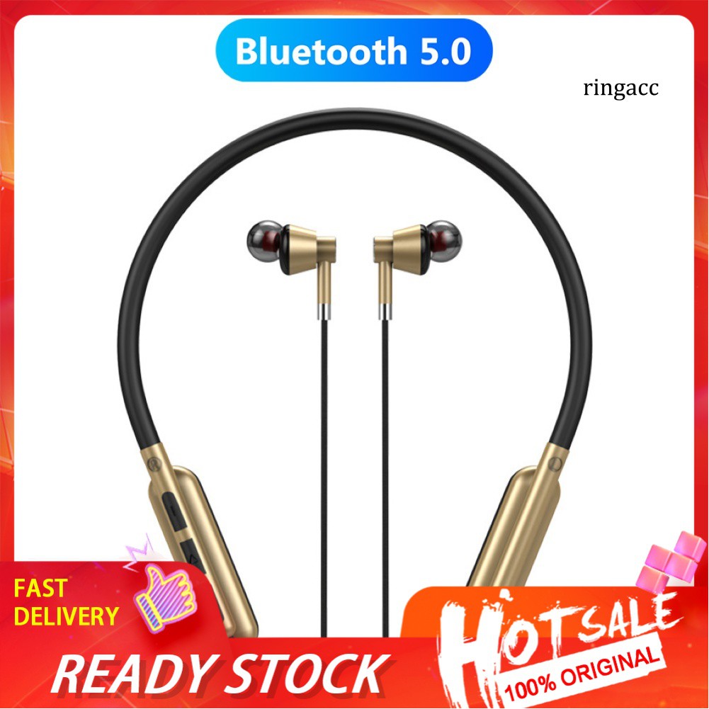 Bộ Tai Nghe Bluetooth 5.0 Hỗ Trợ Thẻ Nhớ Tf Có Dây Đeo Cổ Tiện Dụng