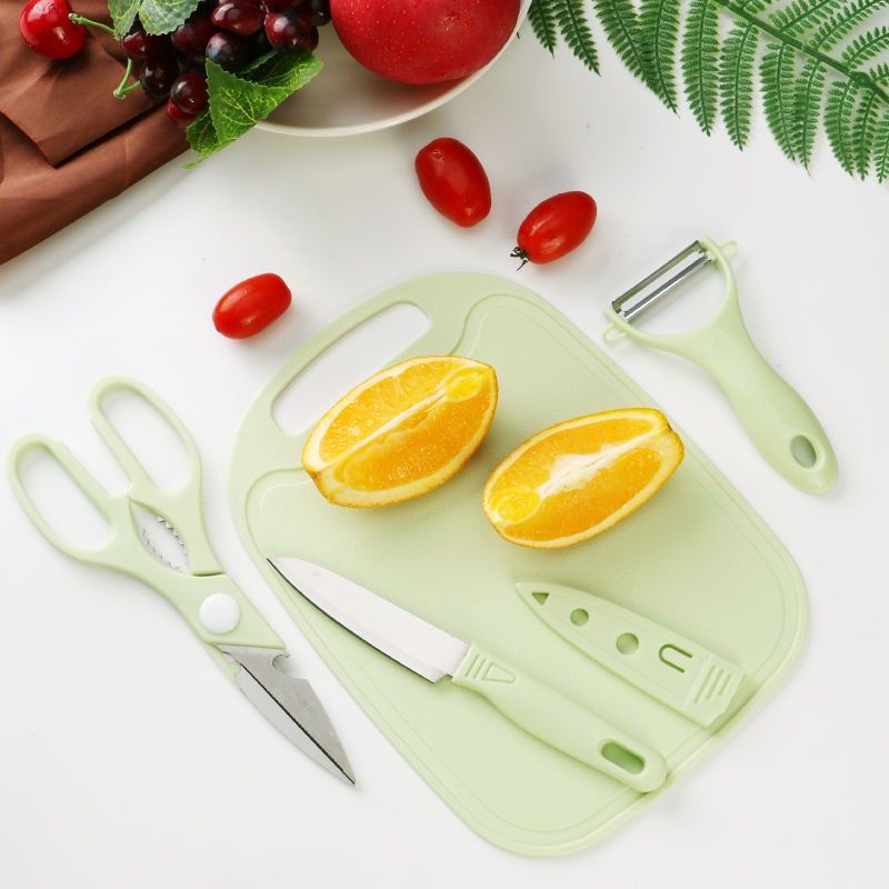 Bộ dao thớt chế biến ăn dặm 4 chi tiết cho bé hàng đẹp