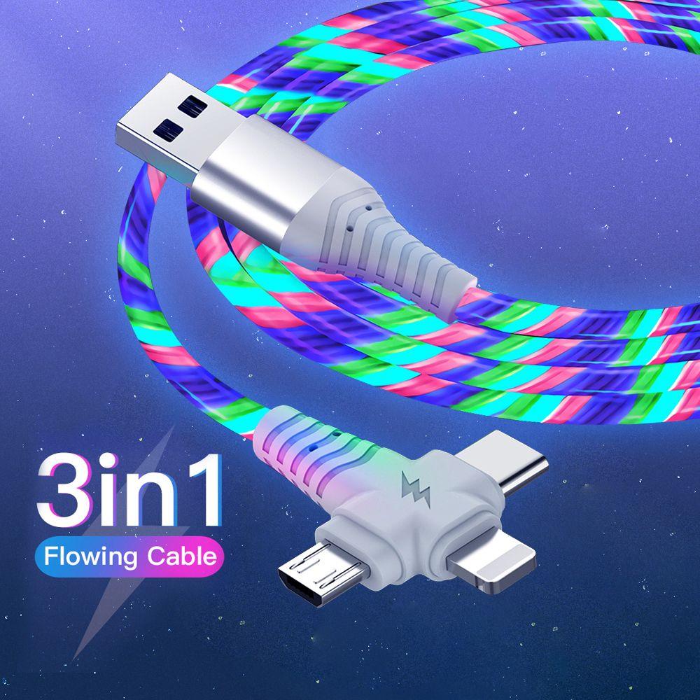 Cáp Sạc Taylor 1 3 Trong 1 Có Đèn LED Phát Quang Độc Đáo