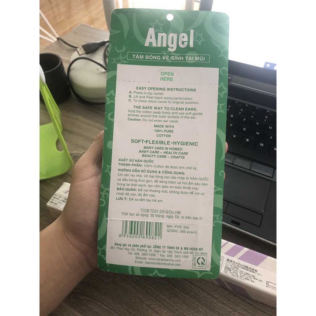 Tăm bông Angel Cotton Swabs PVE300