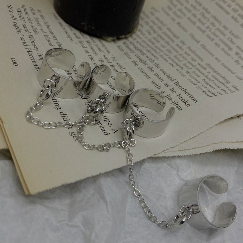 Nhẫn Dạng Dây Xích Phong Cách Hip Hop Cá Tính