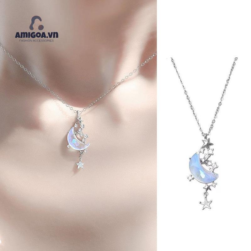 ✨✨Vòng cổ Hợp Kim Hình Mặt Trăng Và Ngôi Sao Đính Đá Thời Trang Cho Nữ