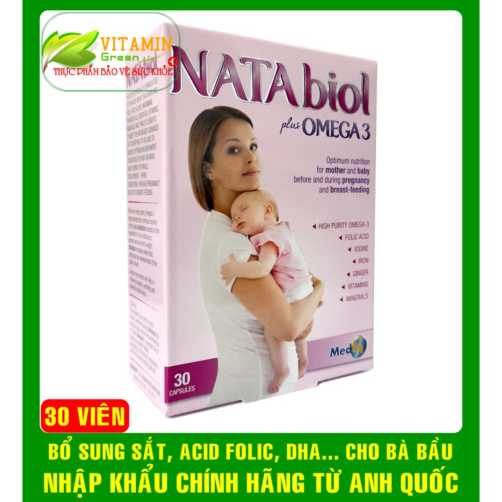 NATABiol plus OMEGA 3 VITAMIN TỔNG HỢP CHO BÀ BẦU | NHẬP KHẨU CHÍNH HÃNG TỪ ANH QUỐC