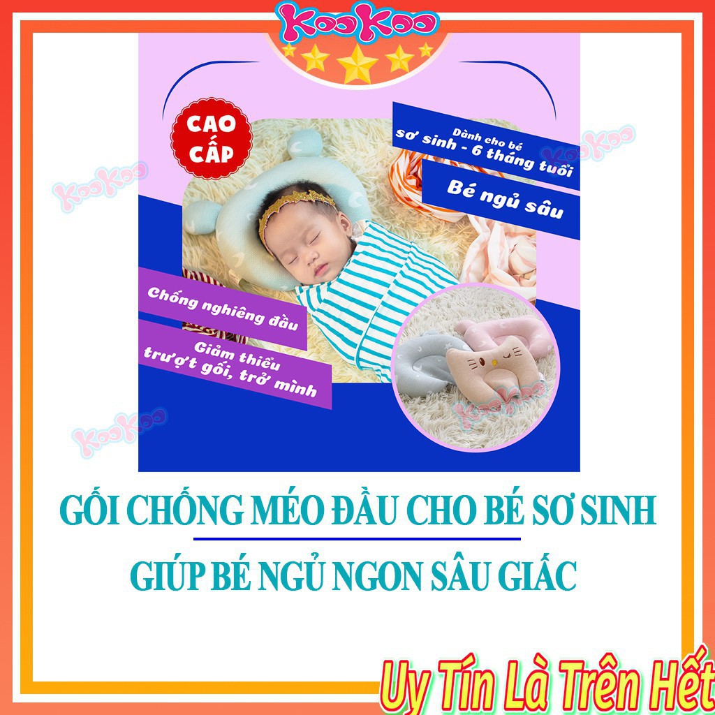 ITHD LOQ Gối Cho Bé , Gối Ngủ Cho Trẻ Sơ Sinh Chống Bẹt Đầu Bằng Bông Ngọc Trai Mềm Mại, An Toàn Cho Bé 36 95