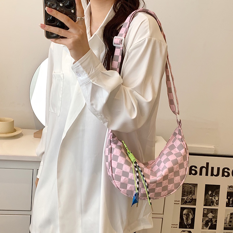 Túi đeo chéo Prettyzys phong cách mùa hè Hàn Quốc 2022 cho nữ