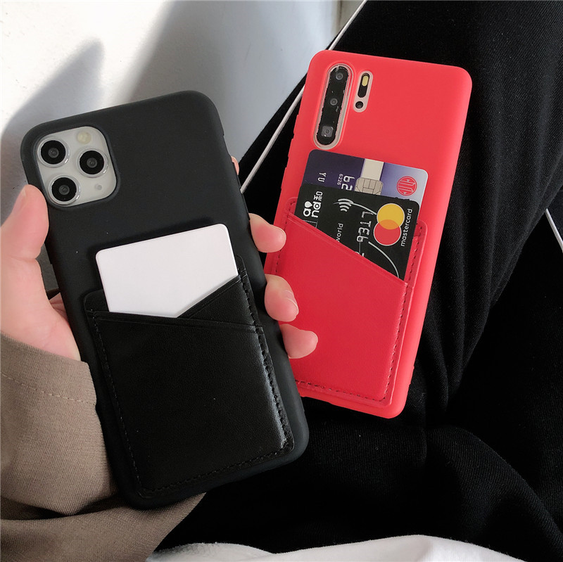 Card case   for iphone 12 12pro 12promax 11 11pro 8 8plus 7p xsmax xr xs x se2020 6s 6plus 5 5s phone case smart cover   silicone soft shell Leather material