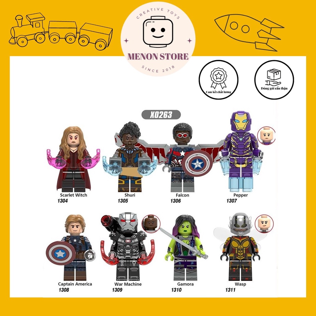 Minifigures XINH X0263 Các nhân vật siêu anh hùng Marvel Captian Pepper Wasp - Đồ chơi lắp ráp xếp hình thông minh