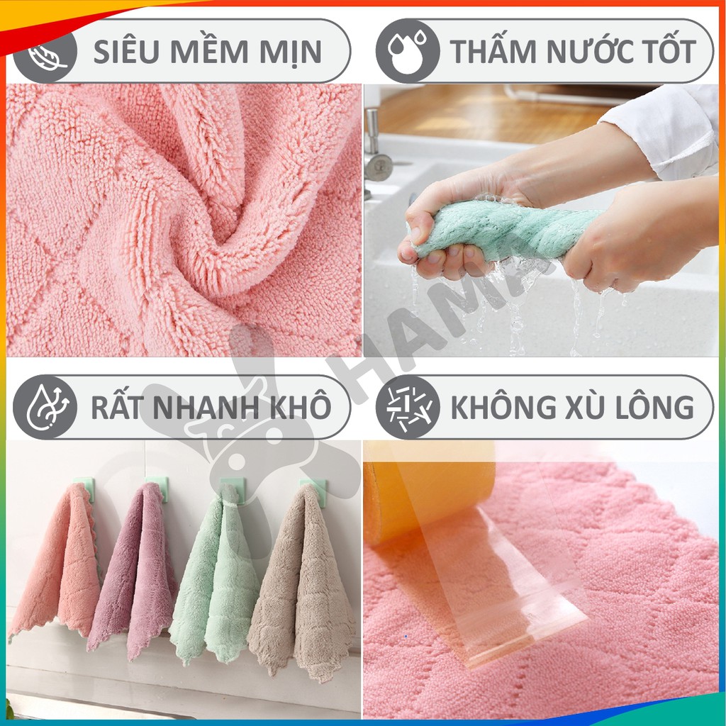 Combo 3 khăn lau bếp đa năng Hama, khăn lau siêu thấm cho gian bếp hiện đại, mã GD_NB_006