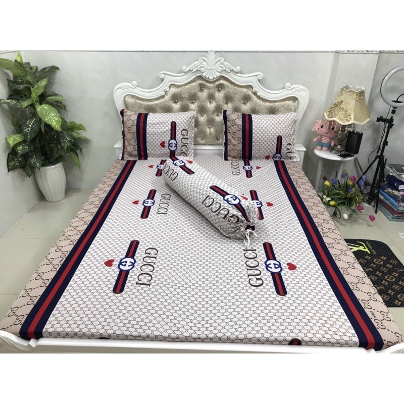 Bộ Drap thun Hàn Quốc 4 món mẫu Gucci sang chảnh