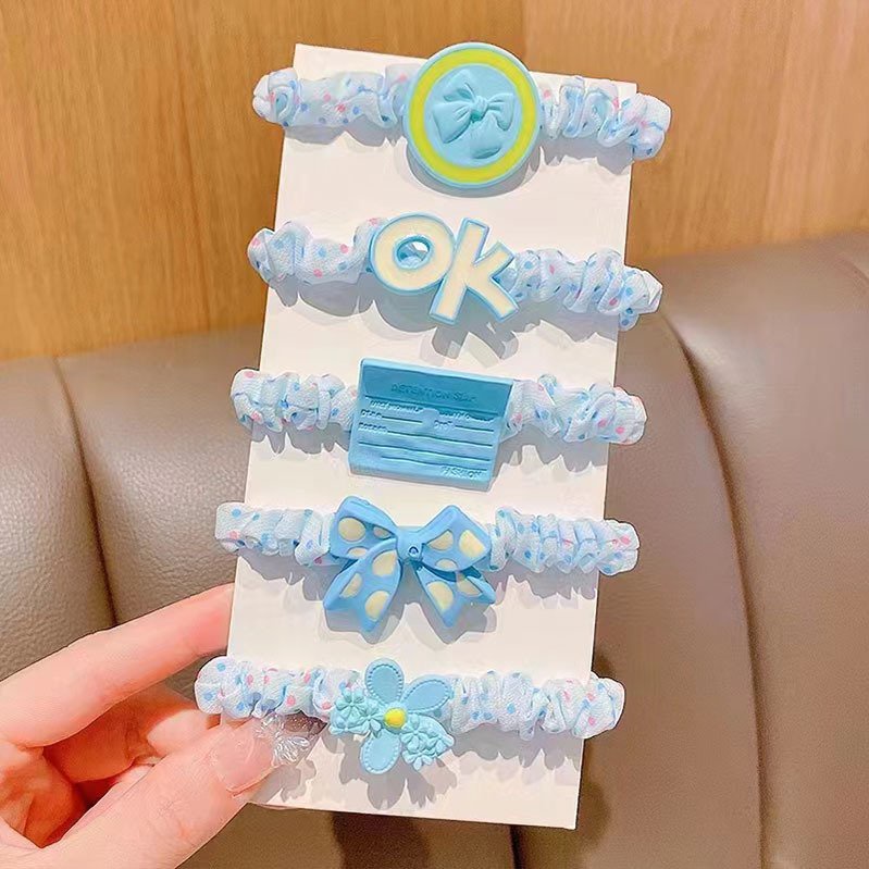 Dây Cột Tóc Nhúng Họa Tiết Hoạt Hình Phong Cách Hàn Quốc