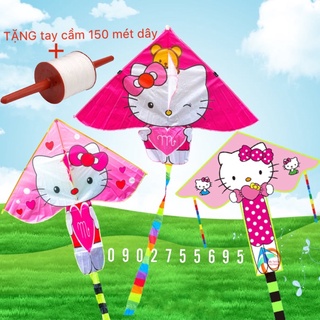 Diều hello kitty - TẶNG TAY CẦM THẢ DIỀU DÀI 150 MÉT + túi vải diều độc lạ