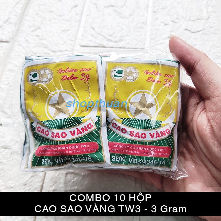 Combo 10 Hộp Cao Sao Vàng 3 Gram - Golden Star Balm - Dầu Cù Là Mùi Thơm Dễ Chịu