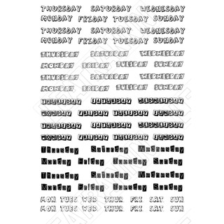 Sticker washi A4 [ THỨ NGÀY TRONG TUẦN ] Dạng Lì Trang Trí Bullet Journal Siêu Đẹp